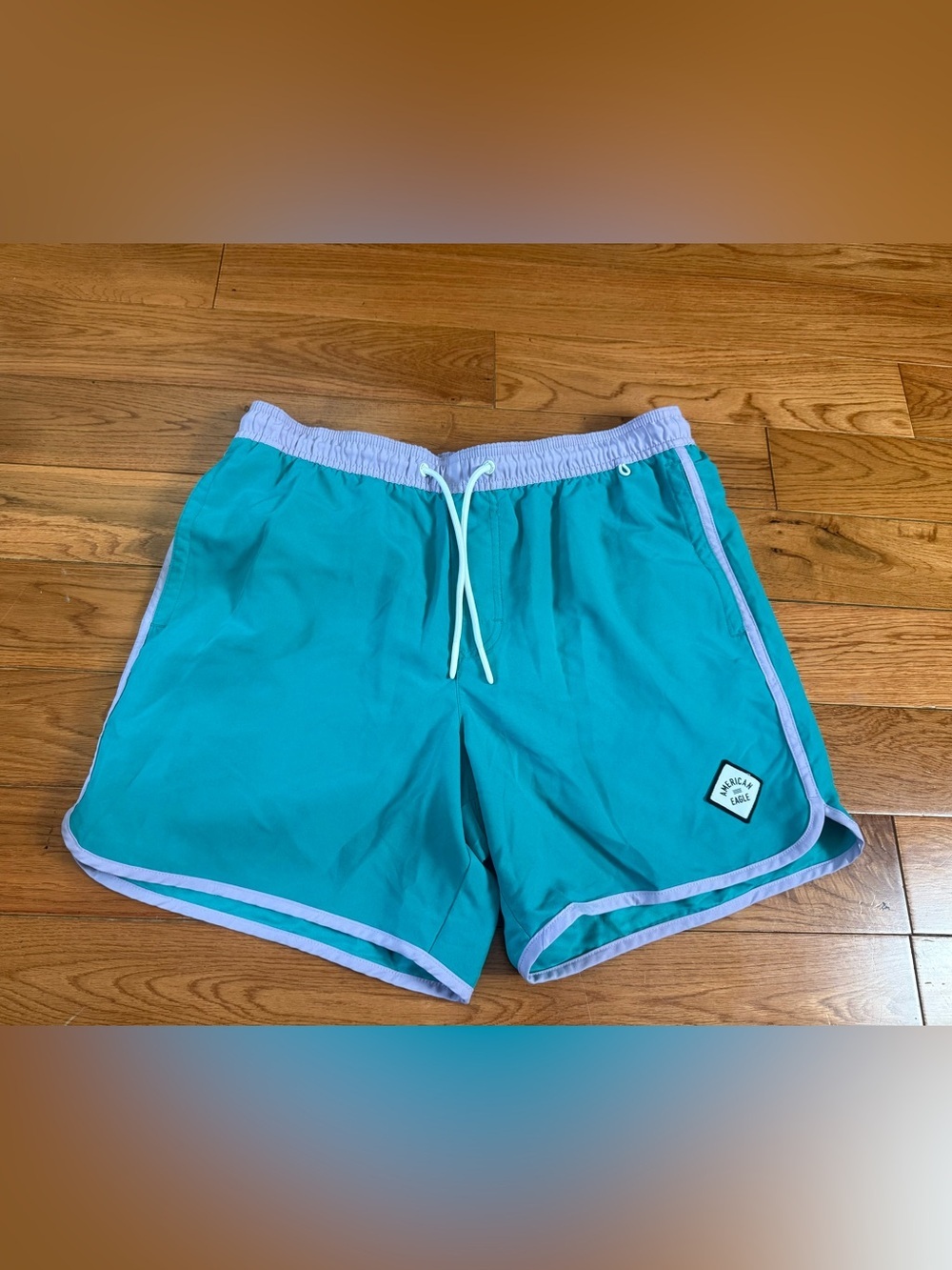 American Eagle Men’s Lined Retro Style Swim Trunks
